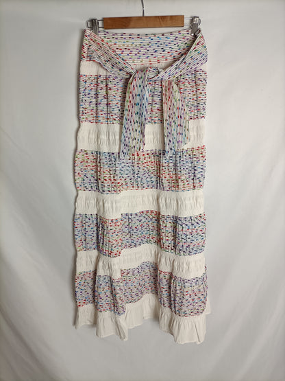 ZARA.Falda larga multicolor T.l