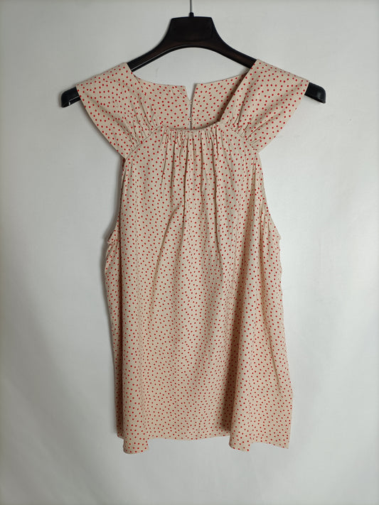 TINTORETTO. Beige polka dot top T.40