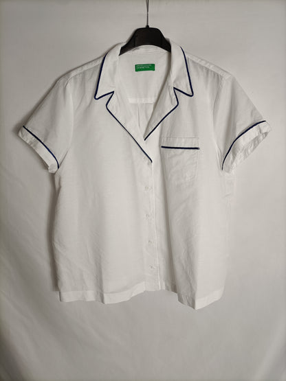 BENETTON. Camisa blanca manga corta T.m