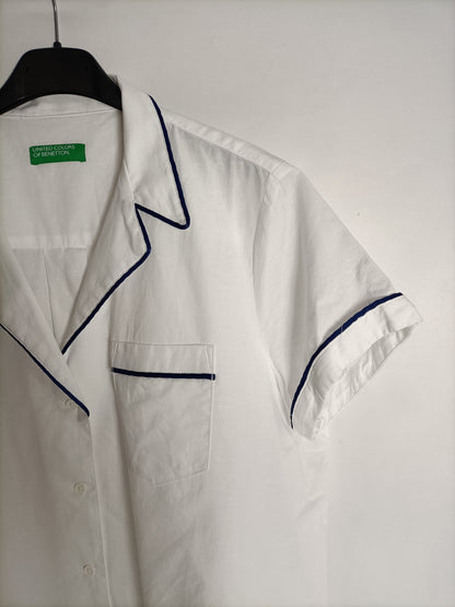 BENETTON. Camisa blanca manga corta T.m