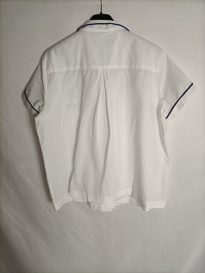BENETTON. Camisa blanca manga corta T.m