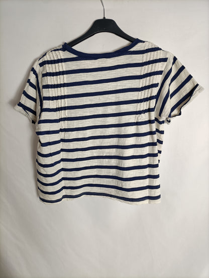 BIMBA Y LOLA. Camiseta beige rayas  T.m