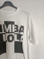 BIMBA Y LOLA. Camiseta blanca letras T.s