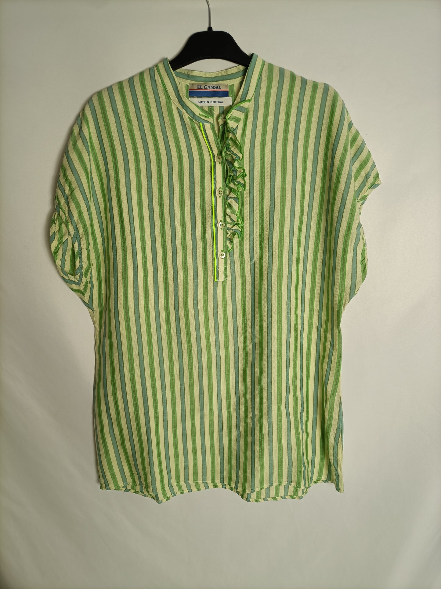 EL GANSO. Blusa rayas verde T.m