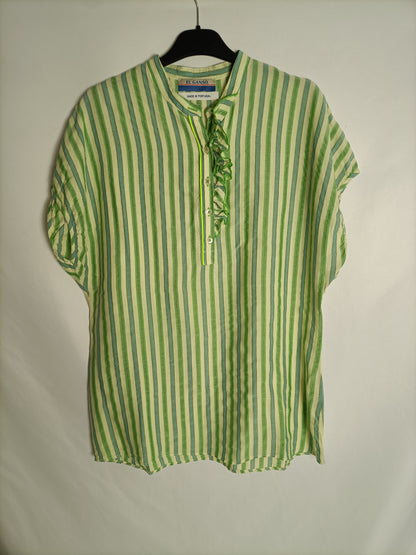 EL GANSO. Blusa rayas verde T.m
