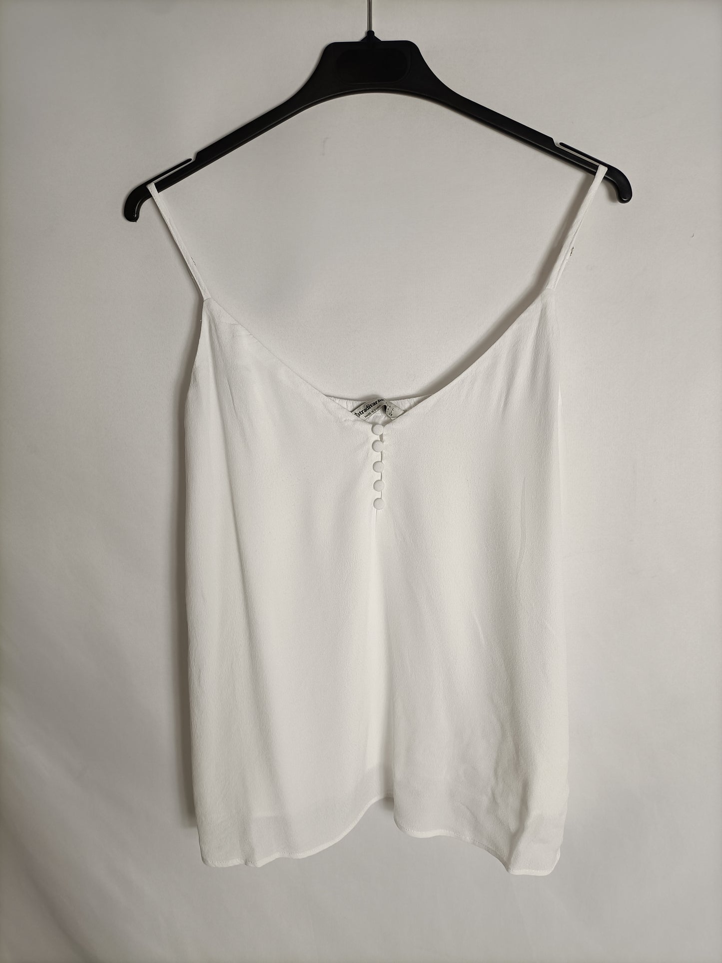 STRADIVARIUS. Top blanco tirantes T.l