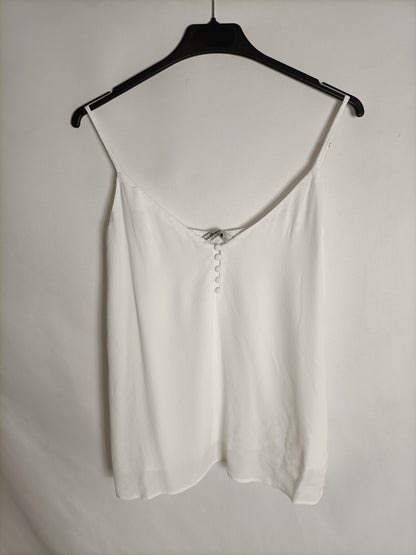 STRADIVARIUS. Top blanco tirantes T.l