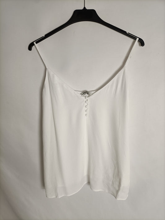 STRADIVARIUS. Top blanco tirantes T.l