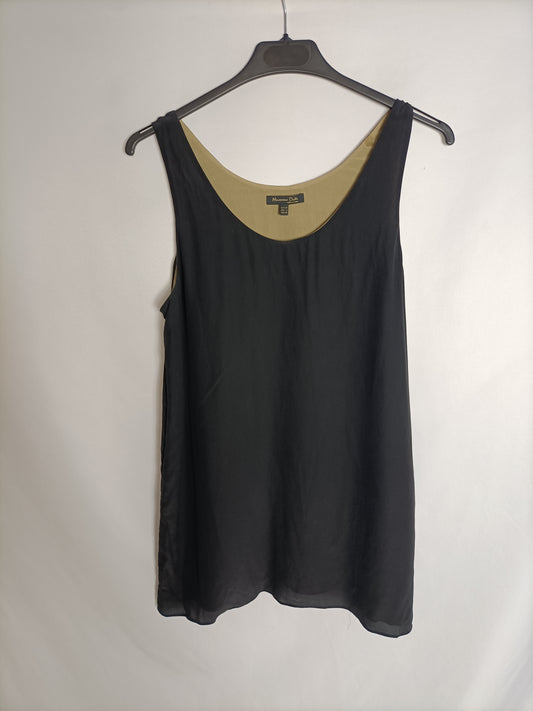 MASSIMO DUTTI. Top negro fluido  T.38