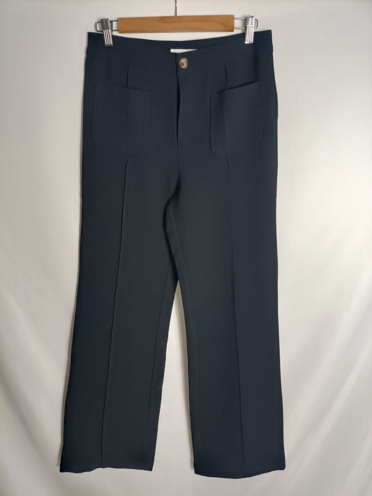 CARLOTA&amp;CO. Blue straight-leg trousers Tl
