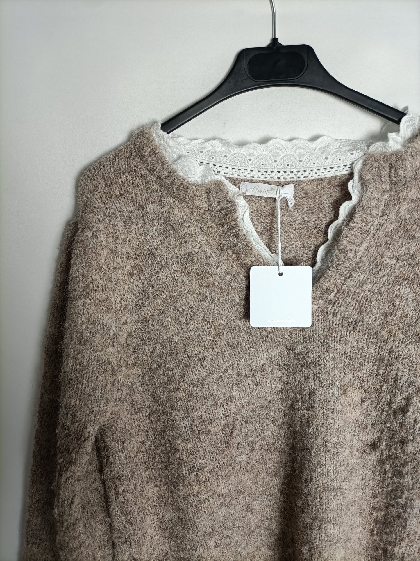 CARLOTA&amp;CO. Beige knit dress Tm/l