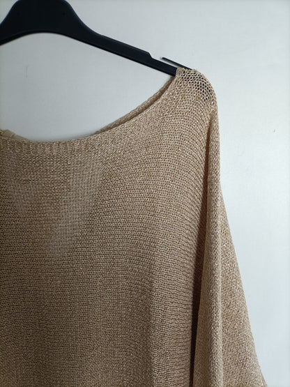 OTHERS. Fine gold sweater YOU (S/M)