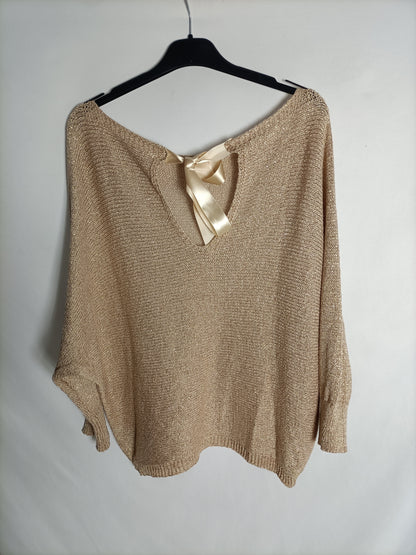 OTHERS. Fine gold sweater YOU (S/M)