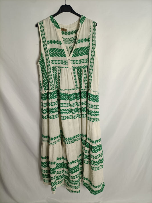ONE. Ethnic beige dress (S/M)