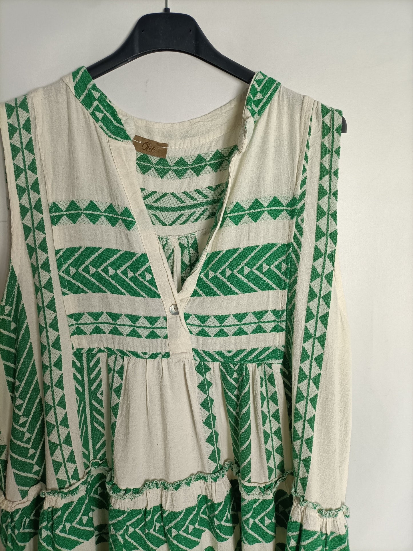 ONE. Vestido beige étnico T.u(S/M)