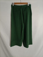 STRADIVARIUS. Pantalón ancho verde T.36