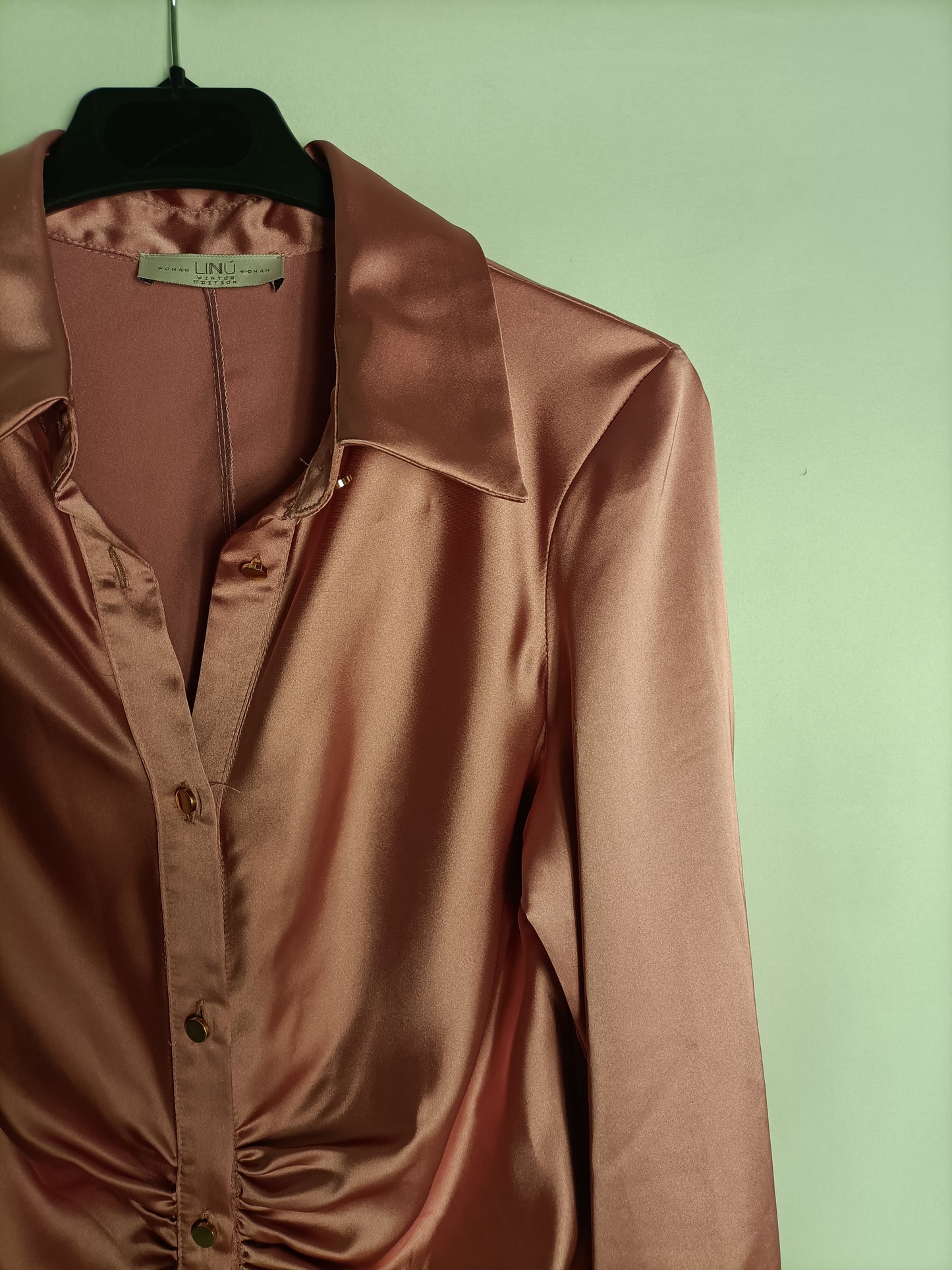 LINÚ. Vestido midi satinado T.s