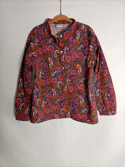 NEWNESS. Blue printed shirt, size 6 years