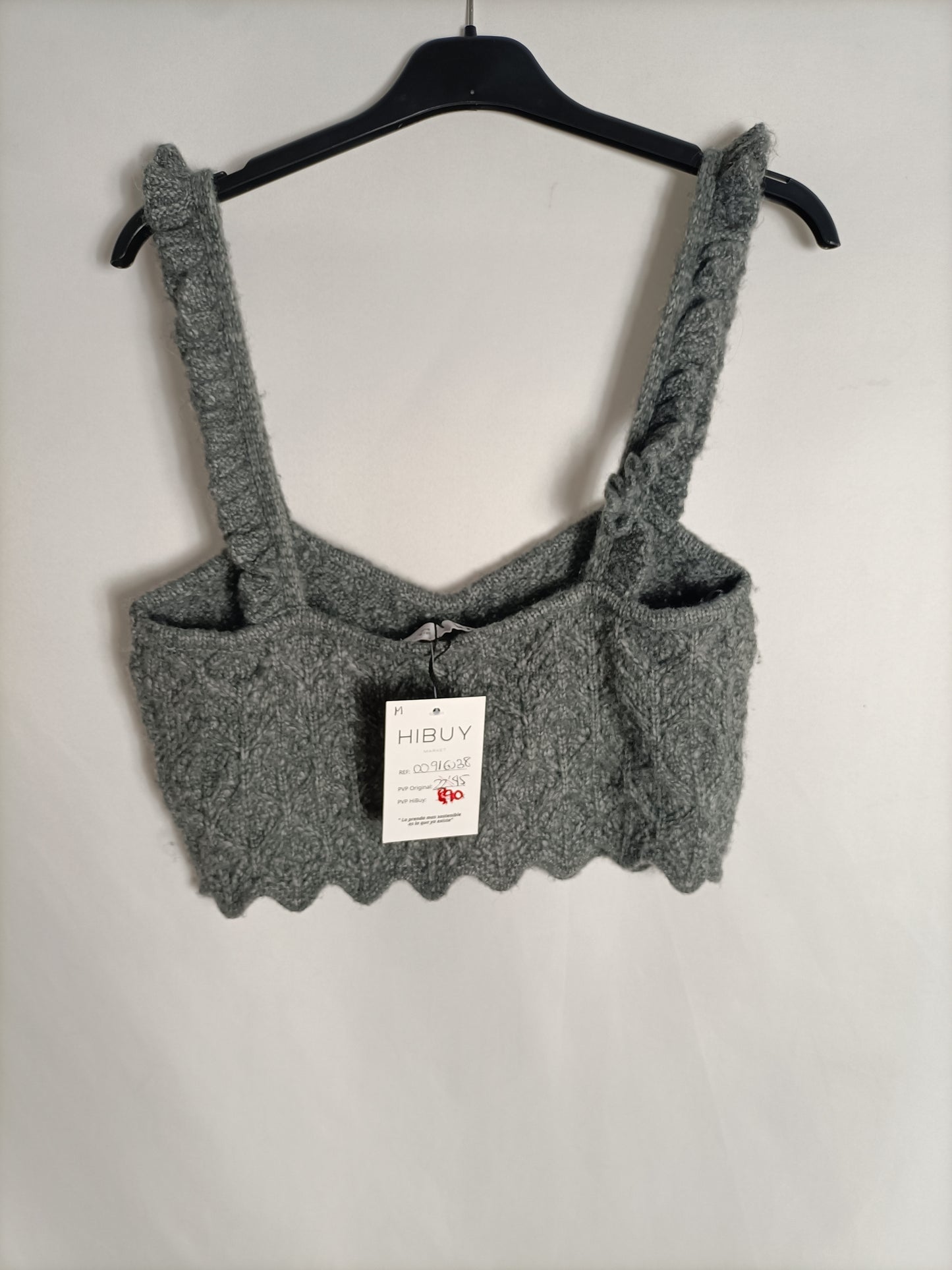 ZARA. Grey knit crop top Tm