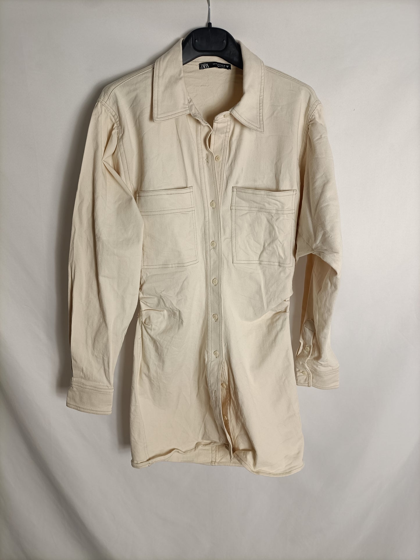 ZARA. Light beige denim dress. TM Hibuy market ZARA. Light beige denim dress. TM Hibuy market