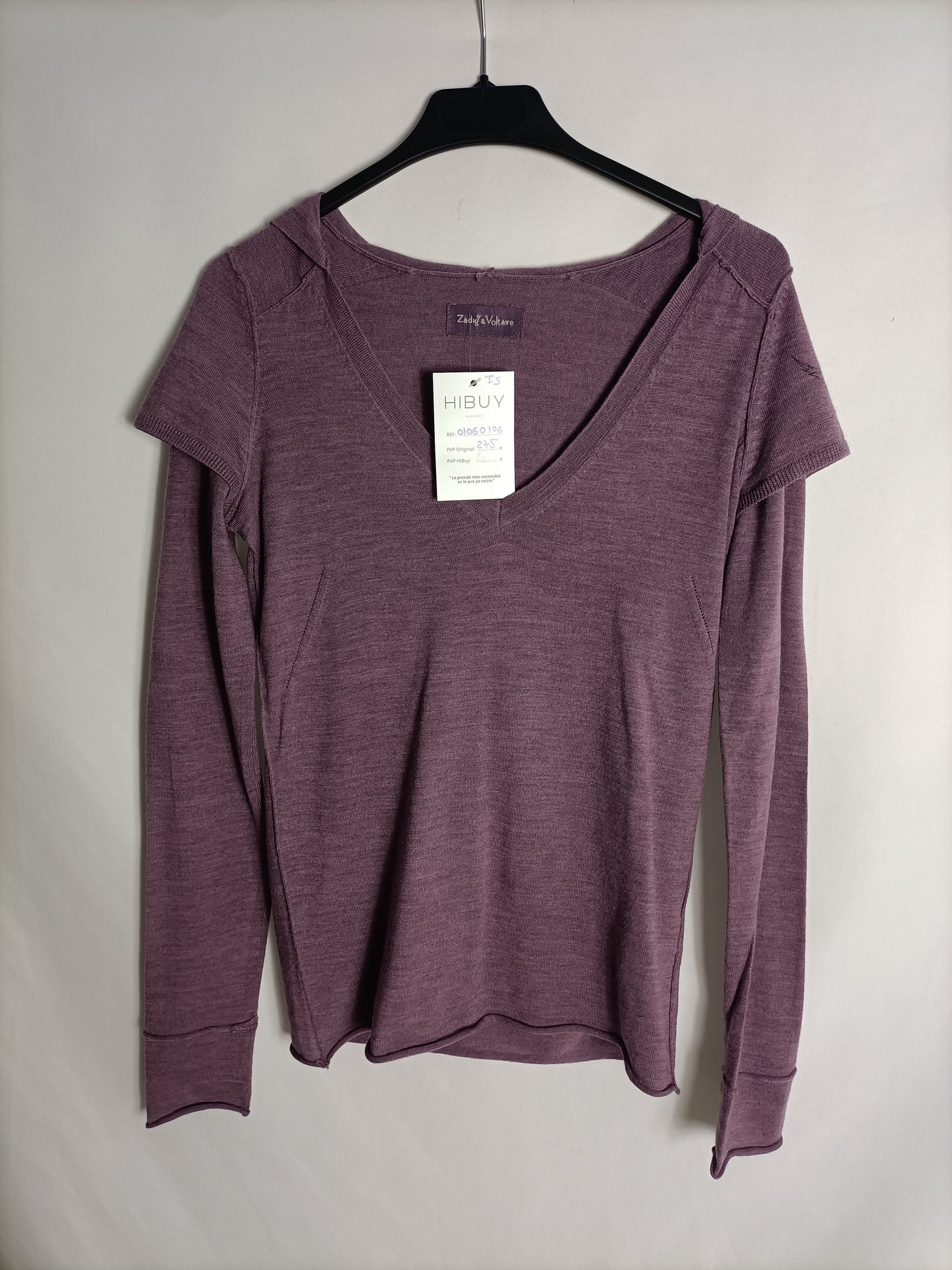 ZADIG &amp; VOLTAIRE. Ts fashionable hooded sweater