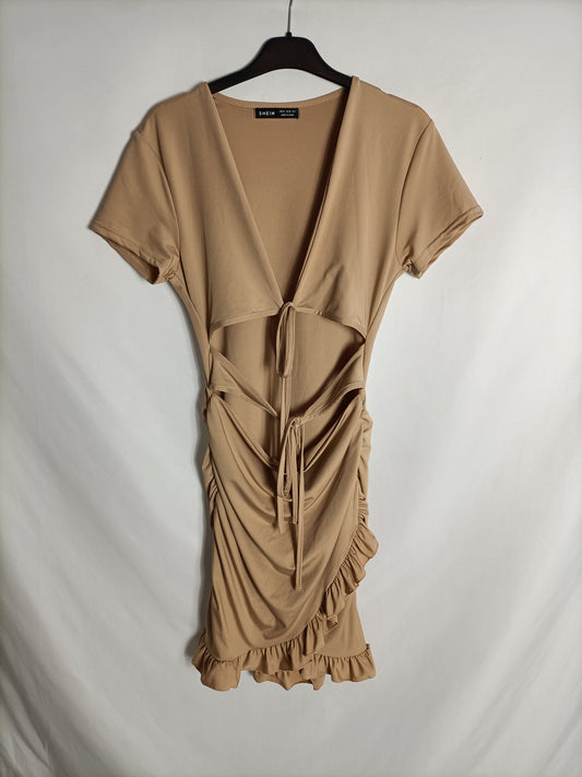 SHEIN. Beige split dress Tm