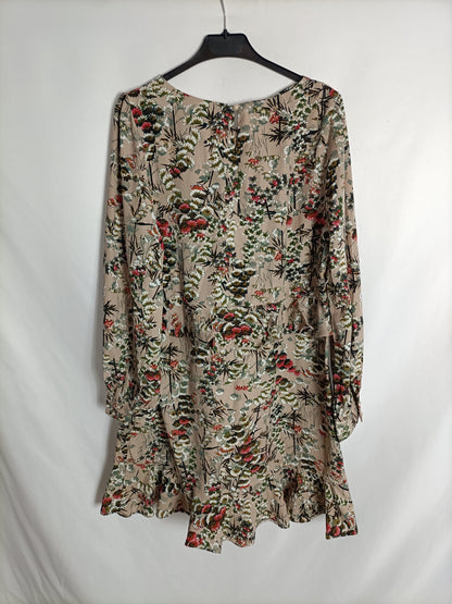 LAMORENA. Beige floral dress TM