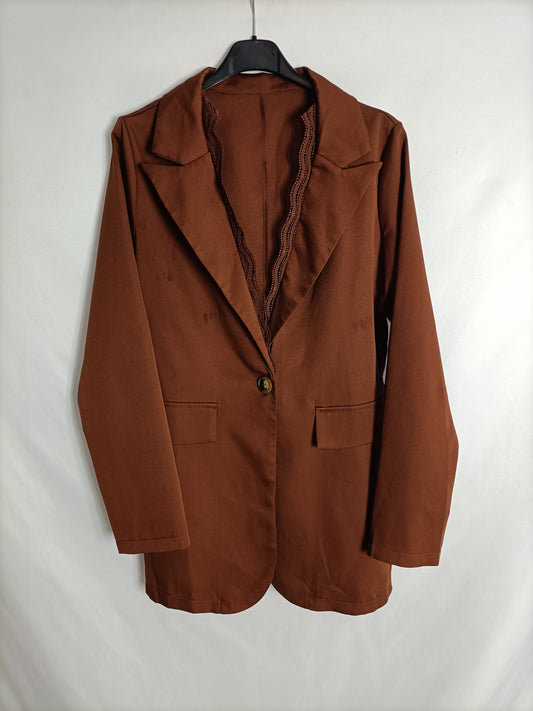 SHEIN. Brown Lace Blazer Ts