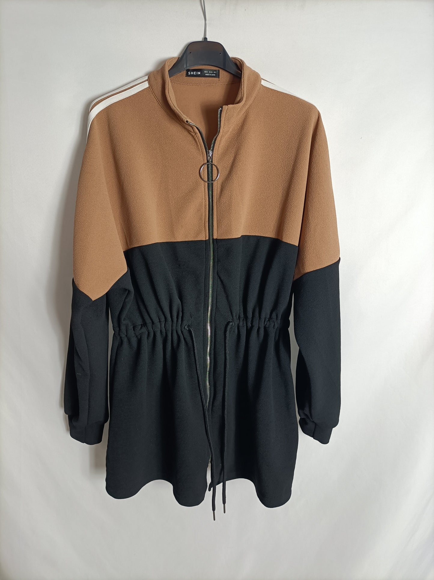 SHEIN. Sudadera cremallera bicolor T.s