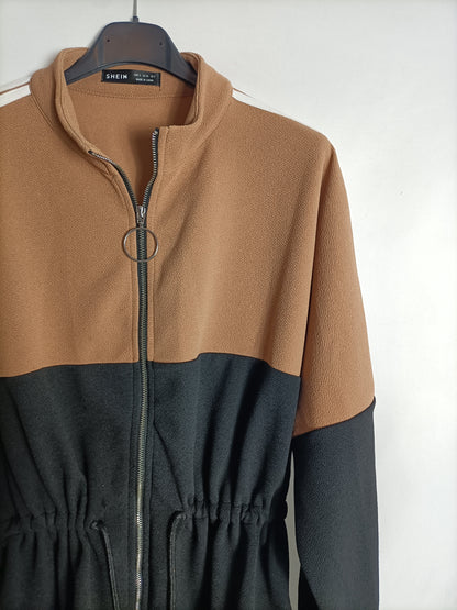 SHEIN. Sudadera cremallera bicolor T.s