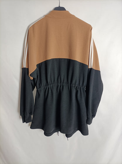 SHEIN. Sudadera cremallera bicolor T.s