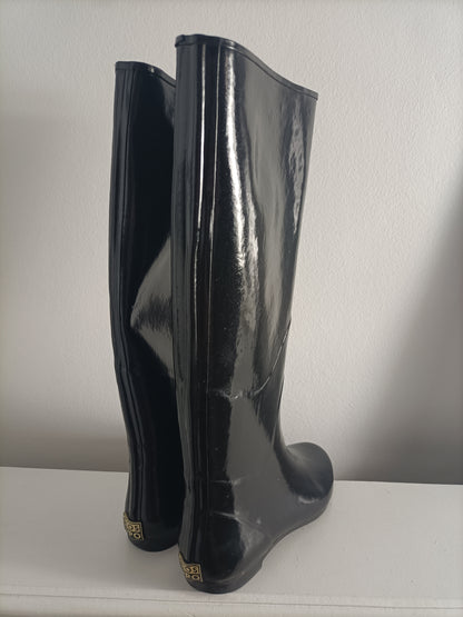 GIOSEPPO. Black rain boots, size 38