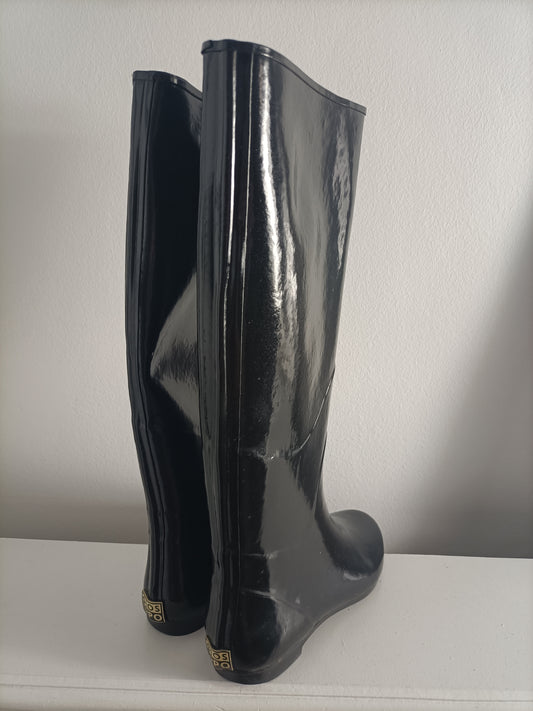 GIOSEPPO. Black rain boots, size 38