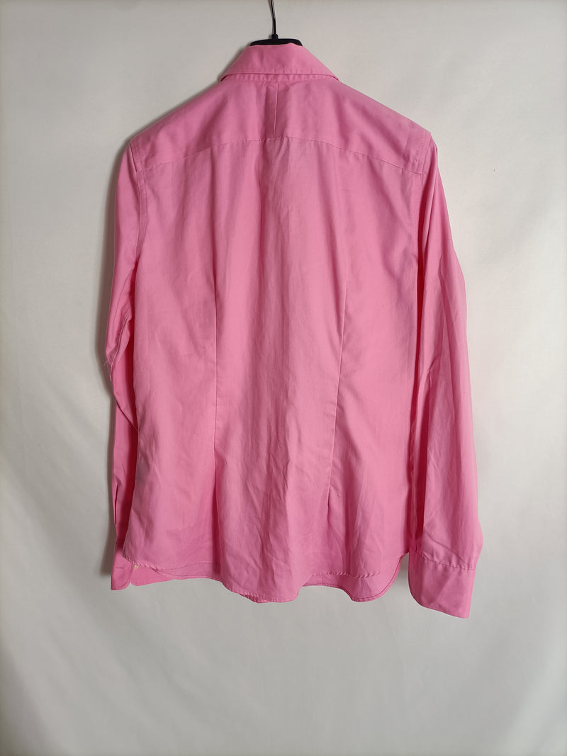 RALPH LAUREN. Camisa rosa abotonada T.s