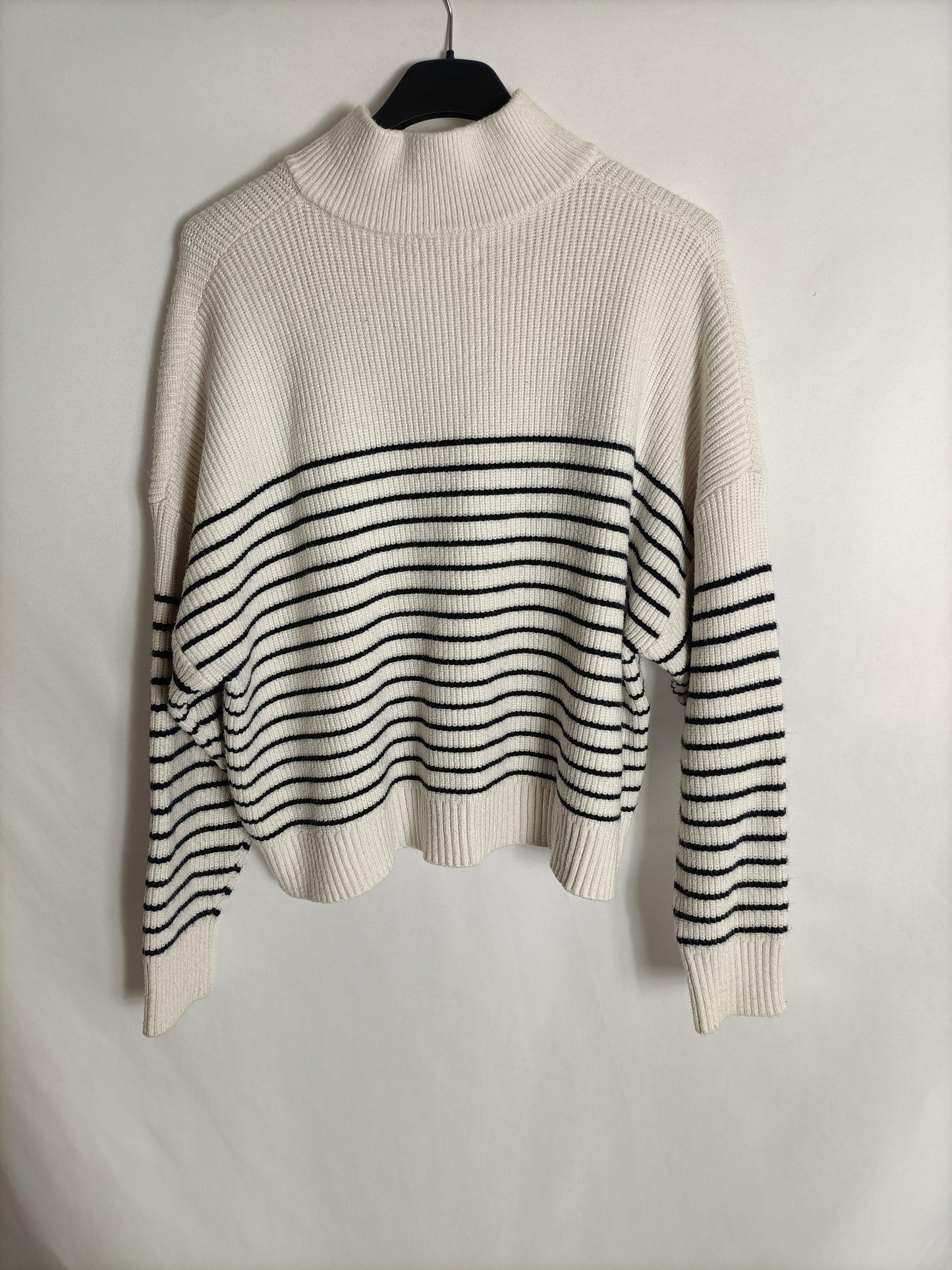 MANGO. Jersey rayas cremallera T.s