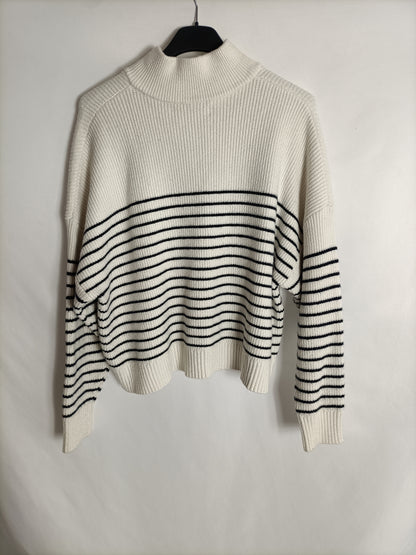 MANGO. Jersey rayas cremallera T.s