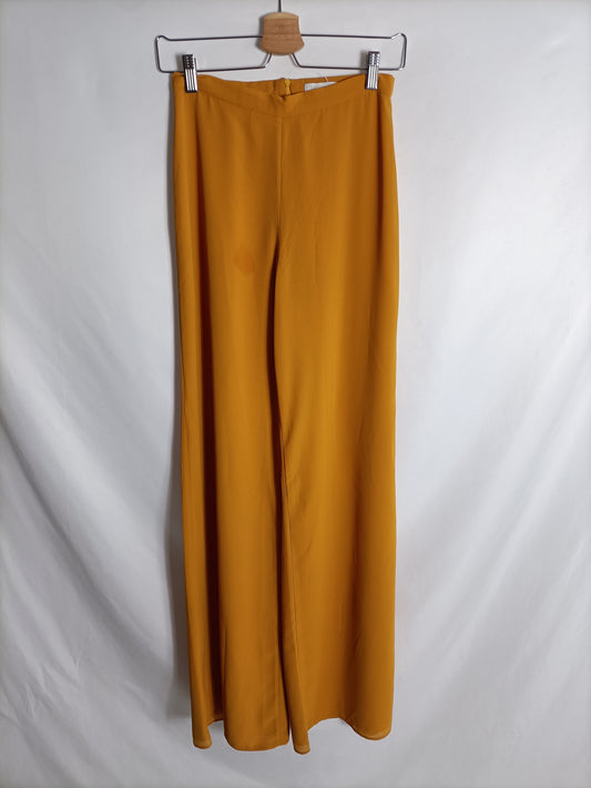 BIMANI. Pantalón fluido mostaza T.36