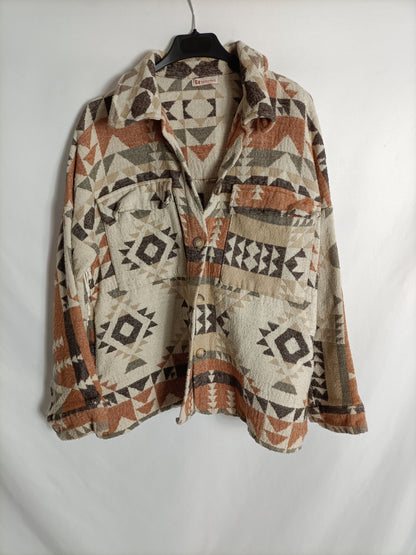 BE FORMENTERA. Chaqueta étnica beiges Tu(s/m)