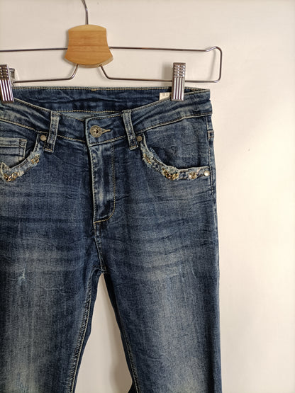 OTRAS. Pantalón denim deshilachado T.s