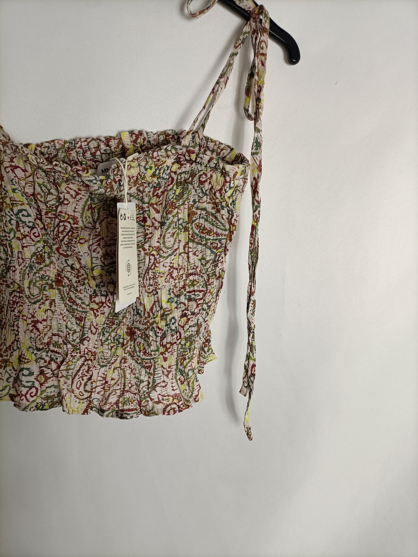 MANGO. Bee print crop top T.xs