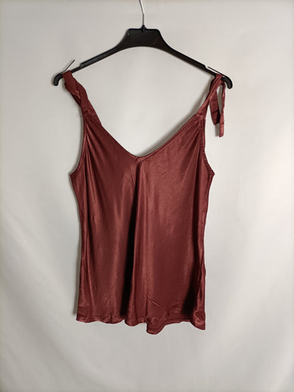 AZALEA.Top burdeos satinado TU(s)