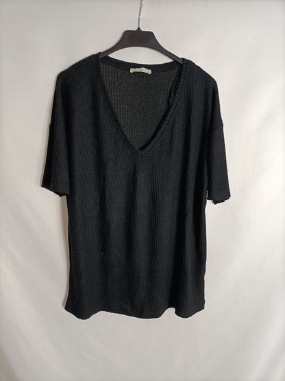 ZARA. Black fluid T-shirt Tm