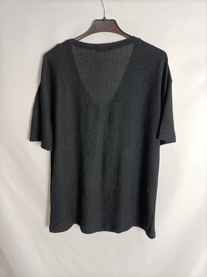 ZARA. Black fluid T-shirt Tm