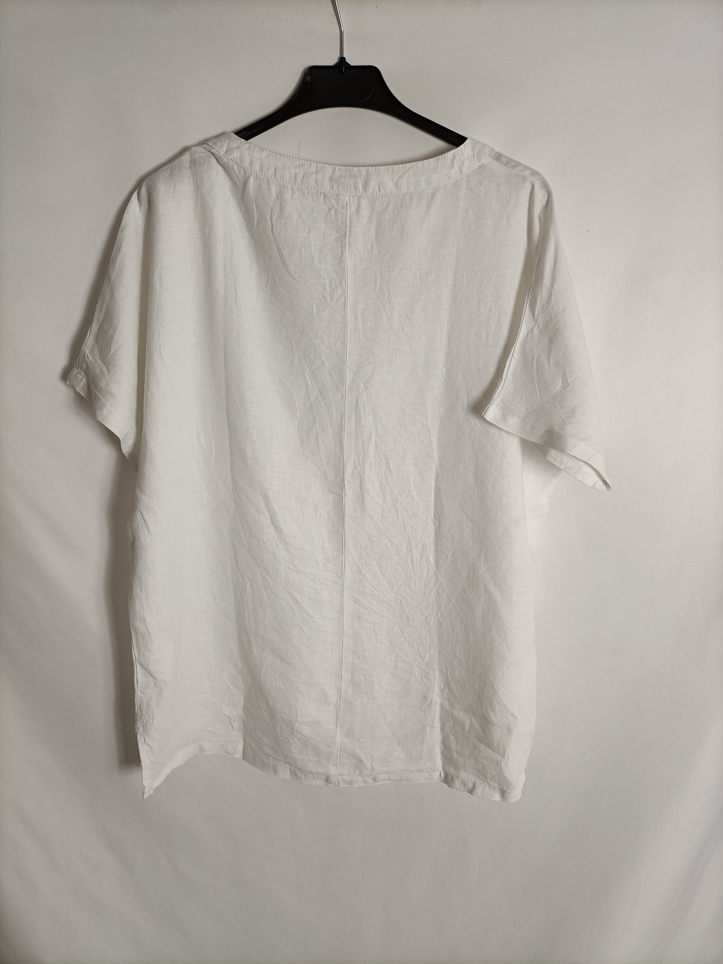 NATURA. Blusa blanca lino T.s/m