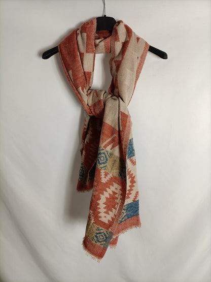 NATURA. Ethnic scarf in rust tones