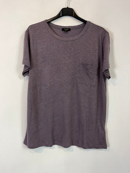 MASSIMO DUTTI. Camiseta morada con lino