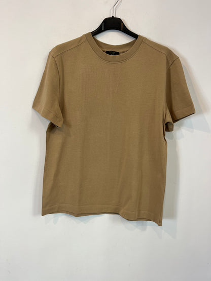 MASSIMO DUTTI. Camiseta básica tostado. T S