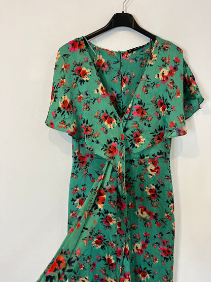 ZARA. Mono estampado flores satinado. T M