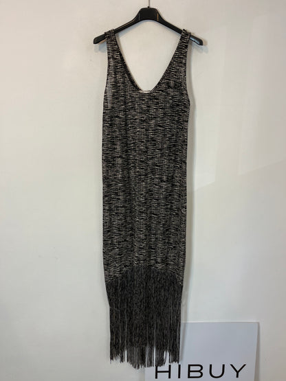 ZARA. Vestido midi flecos. T S