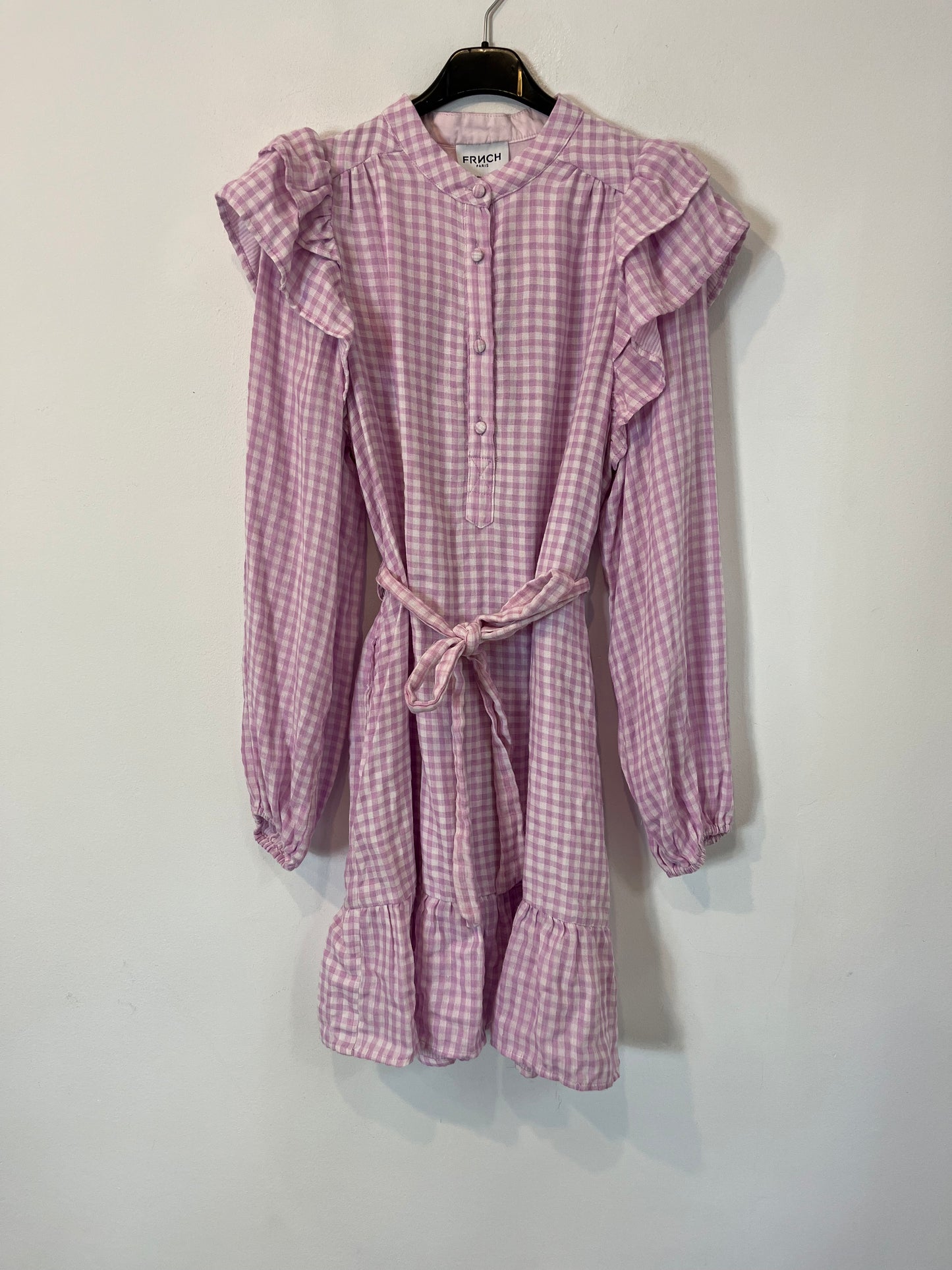 FRNCH. Vestido corto rosa cuadros. T XS